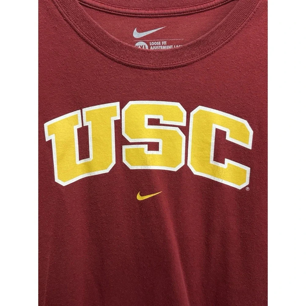 NIKE USC Loose Fit Graphic Logo Crew Neck Short Sleeve T-Shirt Size 2XL College